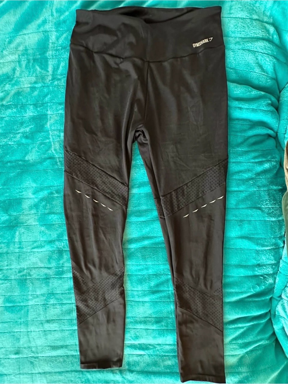 Gymshark Black Performance Leggings with Reflective Accents